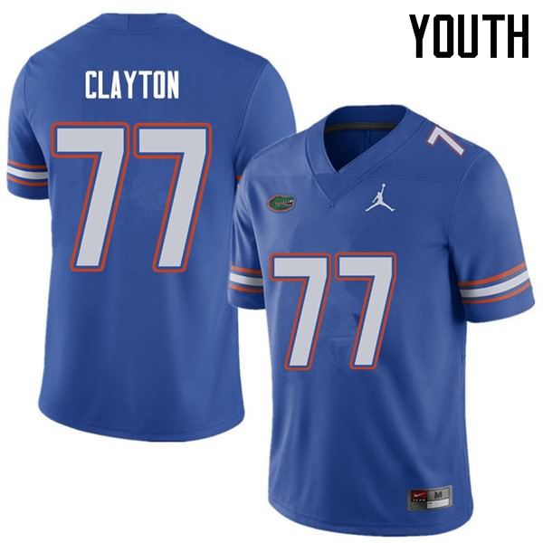 Youth NCAA Florida Gators Antonneous Clayton #77 Stitched Authentic Jordan Brand Royal College Football Jersey UAV5765SN